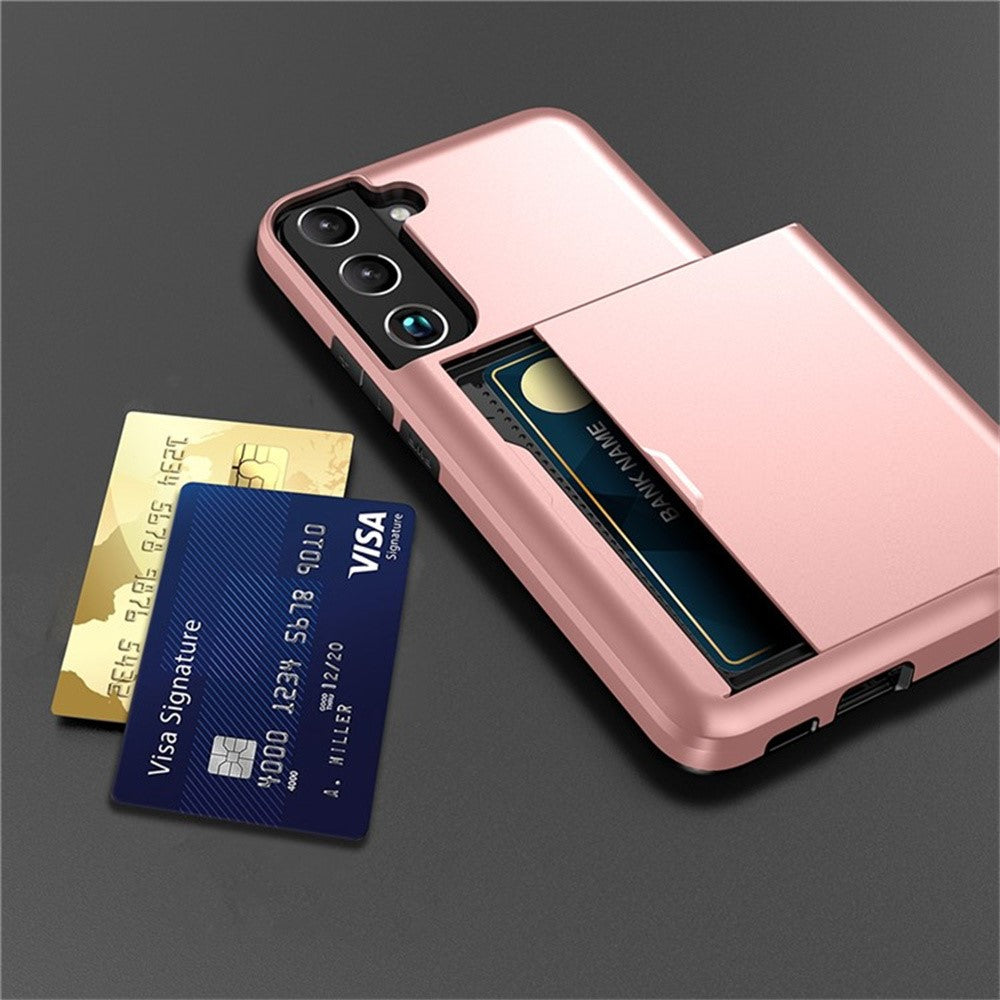 AMORUS til Samsung Galaxy S23 Cover med Skydende Kortlomme PC TPU Telefon Bagcover
