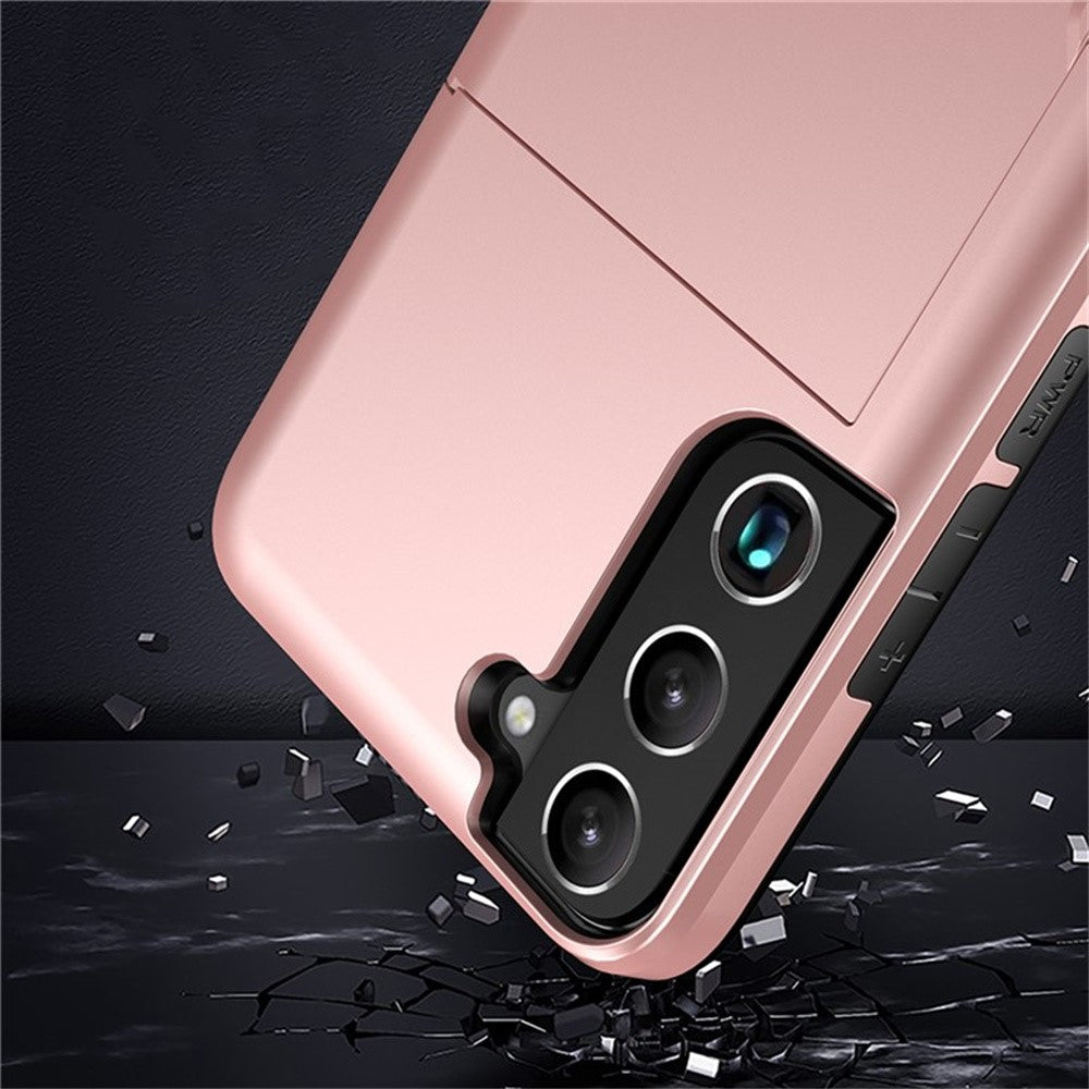 AMORUS til Samsung Galaxy S23 Cover med Skydende Kortlomme PC TPU Telefon Bagcover
