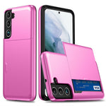 AMORUS til Samsung Galaxy S23 Cover med Skydende Kortlomme PC TPU Telefon Bagcover