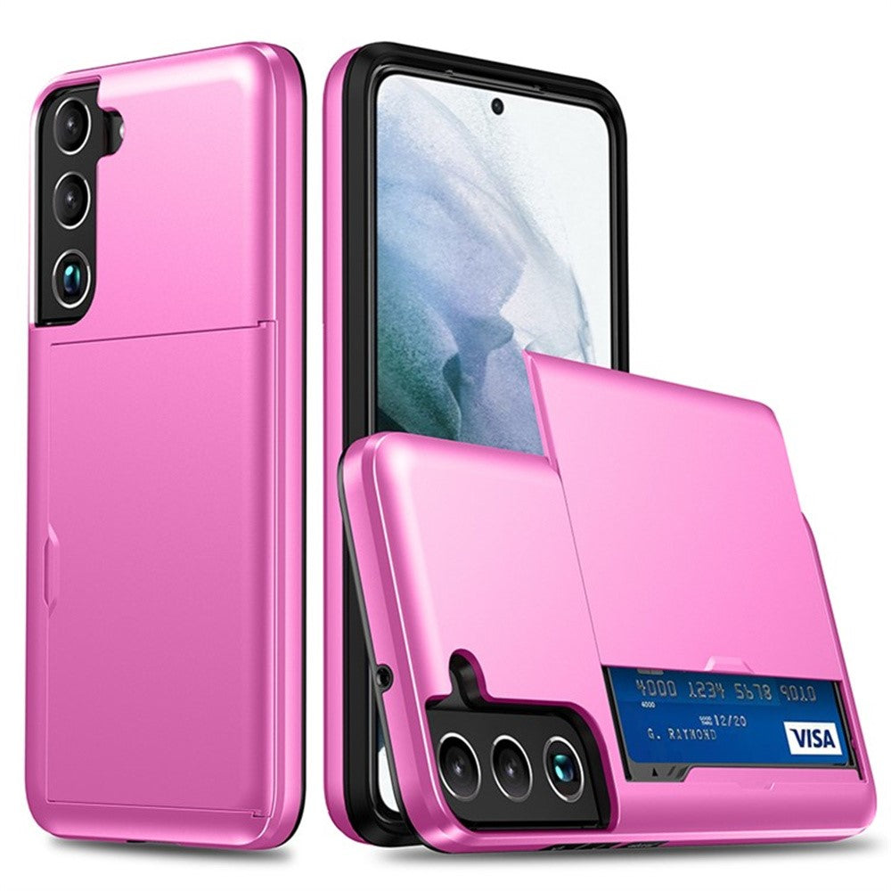AMORUS til Samsung Galaxy S23 Cover med Skydende Kortlomme PC TPU Telefon Bagcover