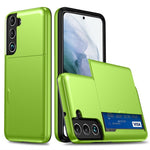 AMORUS For Samsung Galaxy S23+ Case with Sliding Card Holder PC TPU Phone Back Cover