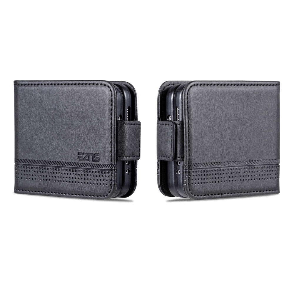 AZNS stødsikkert cover med koskindstekstur i PU-læder, magnetisk lukning, folio-flipcover med kortplads til Samsung Galaxy Z Flip3 5G