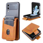 AZNS stødsikkert cover med koskindstekstur i PU-læder, magnetisk lukning, folio-flipcover med kortplads til Samsung Galaxy Z Flip3 5G