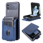 AZNS stødsikkert cover med koskindstekstur i PU-læder, magnetisk lukning, folio-flipcover med kortplads til Samsung Galaxy Z Flip3 5G