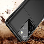 AMORUS For Samsung Galaxy S21 Ultra 5G Case with Sliding Card Holder PC TPU Phone Back Cover