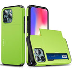 AMORUS For iPhone 12 Pro  /  12 Case with Sliding Card Holder PC TPU Phone Back Cover