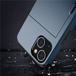 AMORUS For iPhone 13 mini Case with Sliding Card Holder PC TPU Phone Back Cover