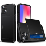 AMORUS For iPhone 13 mini Case with Sliding Card Holder PC TPU Phone Back Cover