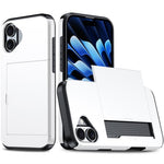 AMORUS til iPhone 16 cover med skydende kortholder PC TPU telefonbagcover