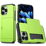 AMORUS For iPhone 16 Pro Max Case with Sliding Card Holder PC TPU Phone Back Cover