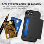 AMORUS Telefoncover til iPhone SE (2022) / (2020) / 8 / 7 PC TPU Bagcover med Skydbar Kortlåge