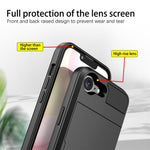 AMORUS Telefoncover til iPhone SE (2022) / (2020) / 8 / 7 PC TPU Bagcover med Skydbar Kortlåge