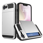 AMORUS Telefoncover til iPhone SE (2022) / (2020) / 8 / 7 PC TPU Bagcover med Skydbar Kortlåge
