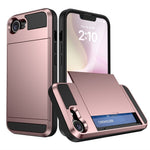 AMORUS Telefoncover til iPhone SE (2022) / (2020) / 8 / 7 PC TPU Bagcover med Skydbar Kortlåge