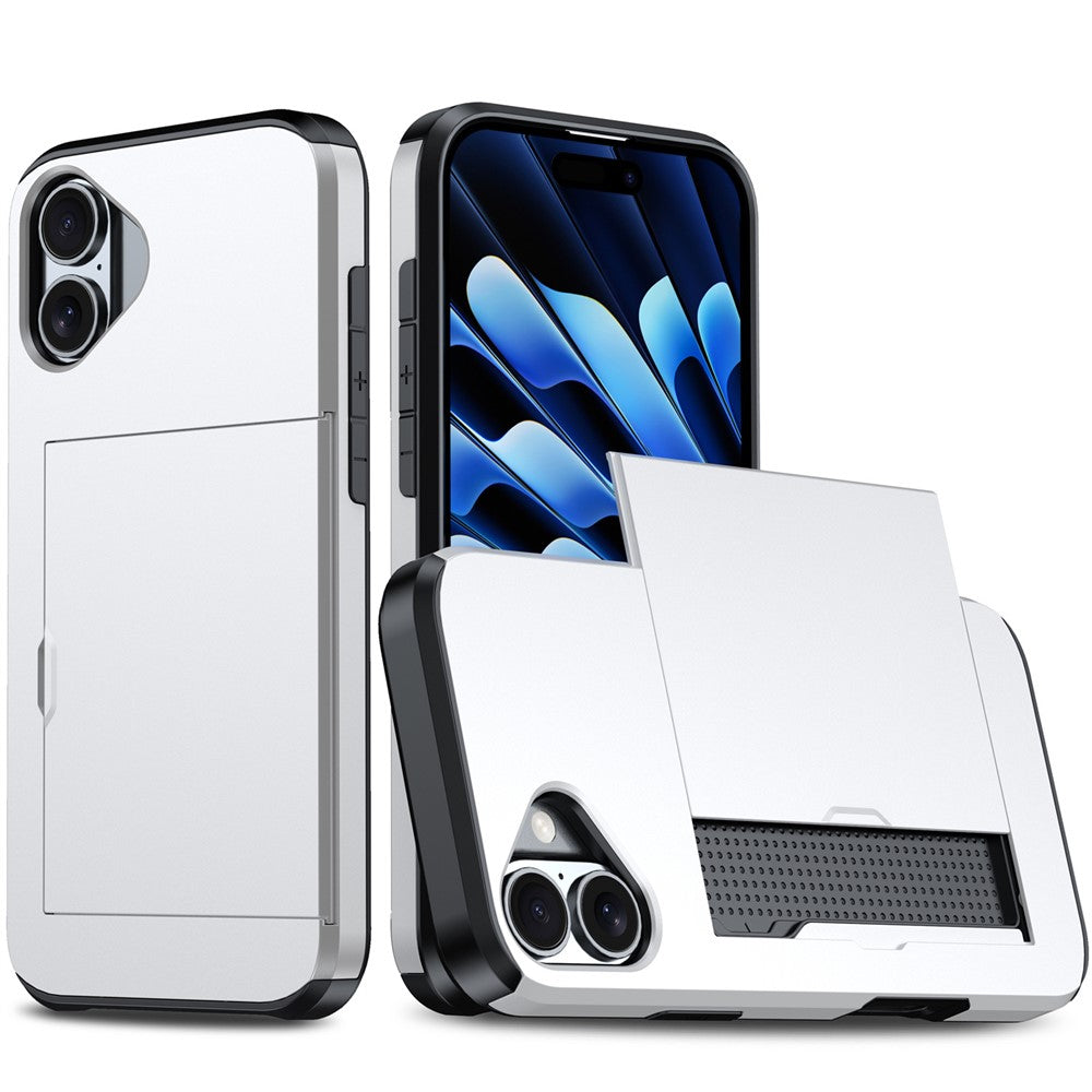 AMORUS For iPhone 17 Case with Sliding Card Holder PC TPU Phone Back Cover