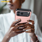 AMORUS For iPhone 18 Pro / 17 Pro Case with Sliding Card Holder PC TPU Phone Back Cover