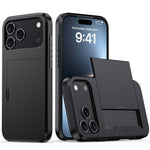 AMORUS For iPhone 18 Pro Max / 17 Pro Max Case with Sliding Card Holder PC TPU Phone Back Cover