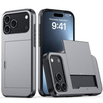 AMORUS For iPhone 18 Pro Max / 17 Pro Max Case with Sliding Card Holder PC TPU Phone Back Cover