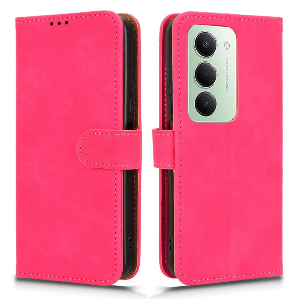 Læderetui til Xiaomi Redmi 15 5G (Global) (169 mm) med læderlook, stødbeskyttende pung og sammenfoldeligt mobilcover