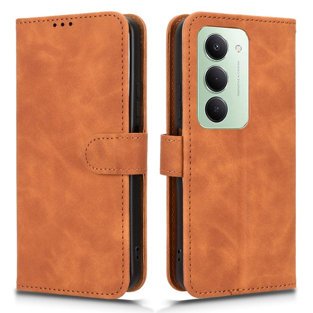 Læderetui til Xiaomi Redmi 15 5G (Global) (169 mm) med læderlook, stødbeskyttende pung og sammenfoldeligt mobilcover