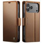CASEME For iPhone 18 Pro Max / 17 Pro Max Case  023 Series RFID Blocking Leather Wallet Stand Phone Cover
