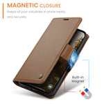 CASEME For iPhone 18 Pro Max / 17 Pro Max Case  023 Series RFID Blocking Leather Wallet Stand Phone Cover