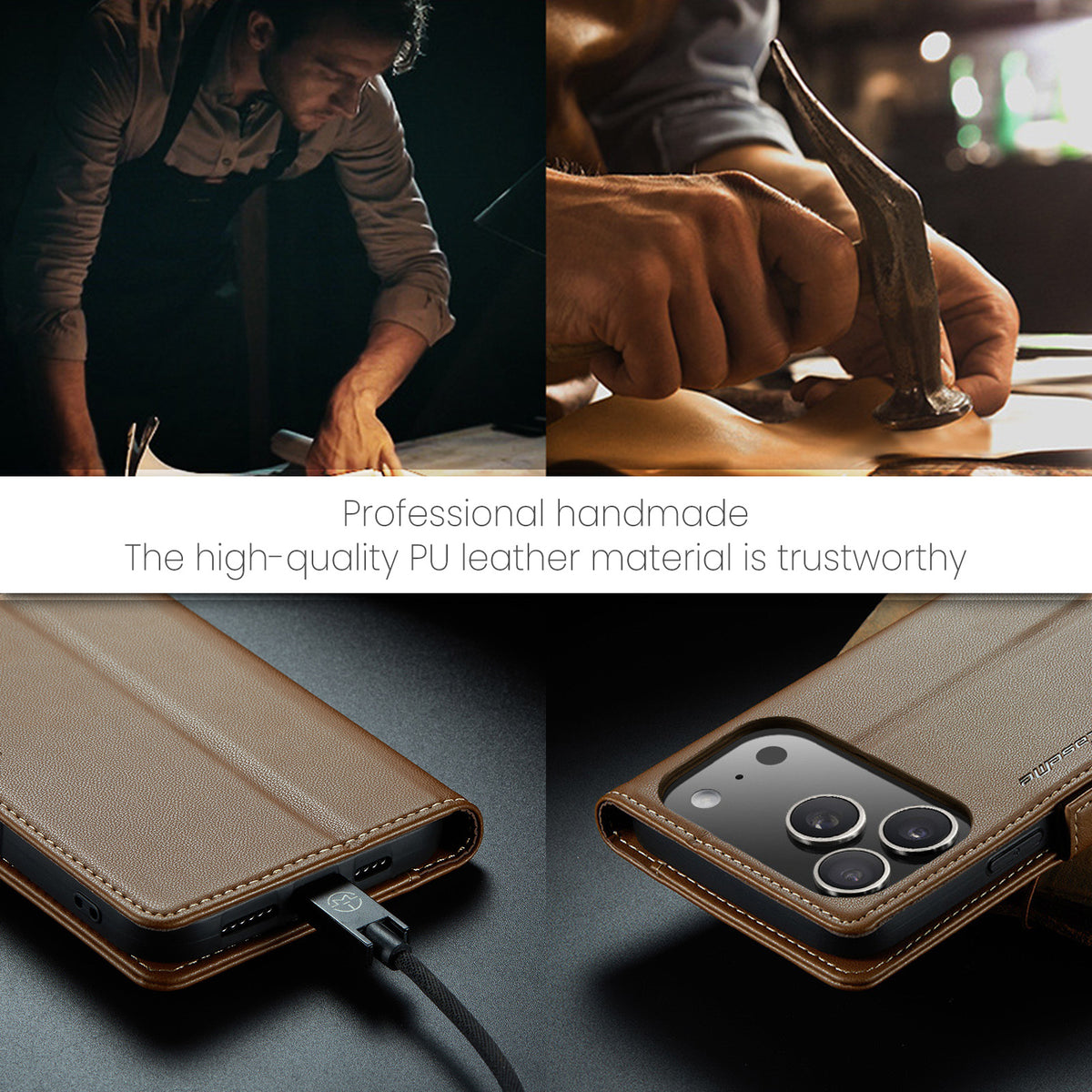 CASEME For iPhone 18 Pro Max / 17 Pro Max Case  023 Series RFID Blocking Leather Wallet Stand Phone Cover