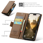 CASEME For iPhone 18 Pro Max / 17 Pro Max Case  023 Series RFID Blocking Leather Wallet Stand Phone Cover