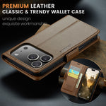 CASEME For iPhone 18 Pro Max / 17 Pro Max Case  023 Series RFID Blocking Leather Wallet Stand Phone Cover