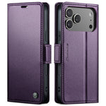CASEME For iPhone 18 Pro Max / 17 Pro Max Case  023 Series RFID Blocking Leather Wallet Stand Phone Cover