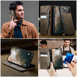 CASEME For iPhone 18 Pro / 17 Pro Case  033 Series RFID Blocking Wallet Stand Calf Texture Leather Phone Cover