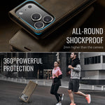 CASEME For iPhone 18 Pro / 17 Pro Case  033 Series RFID Blocking Wallet Stand Calf Texture Leather Phone Cover