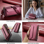 CASEME For Samsung Galaxy S25 FE Leather Case  C36 Zipper 10 Card Slots Phone Cover with Straps
