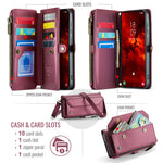 CASEME For Samsung Galaxy S25 FE Leather Case  C36 Zipper 10 Card Slots Phone Cover with Straps