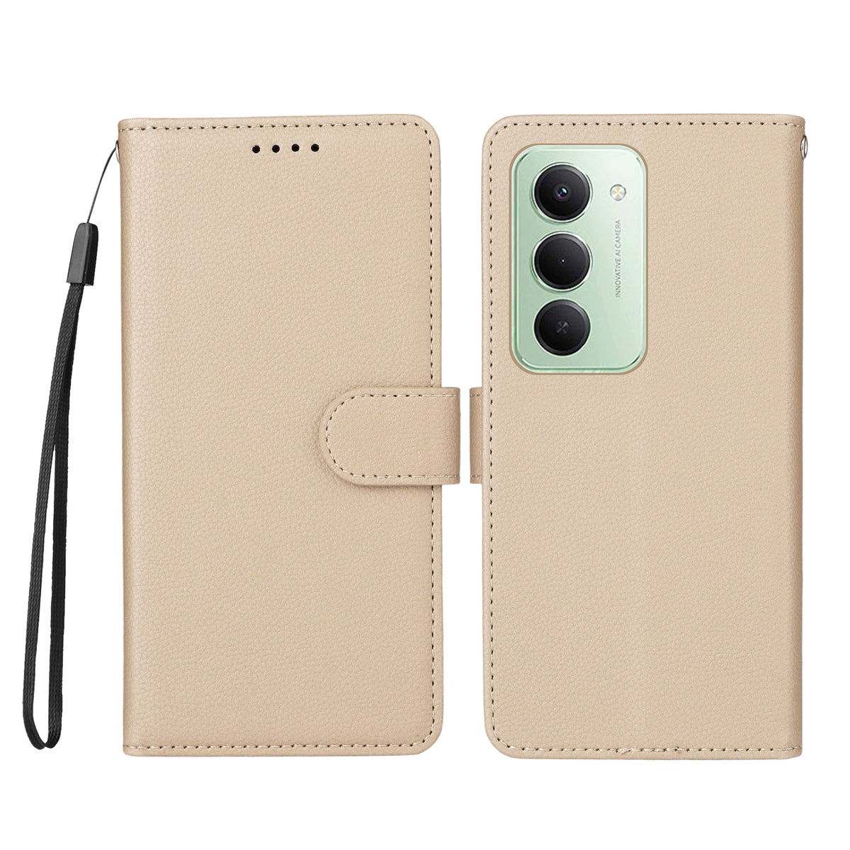 For Xiaomi Redmi 15 4G (EU) (171mm) Case RFID Blocking 3 Card Slots PU Leather Phone Cover with Wrist Strap