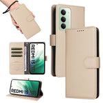 For Xiaomi Redmi 15 4G (EU) (171mm) Case RFID Blocking 3 Card Slots PU Leather Phone Cover with Wrist Strap
