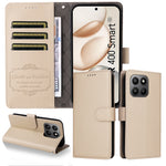 For Honor 400 Smart 5G / 4G / X7d 4G Case RFID Blocking 3 Card Slots PU Leather Phone Cover with Wrist Strap