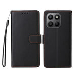 For Honor 400 Smart 5G / 4G / X7d 4G Case RFID Blocking 3 Card Slots PU Leather Phone Cover with Wrist Strap