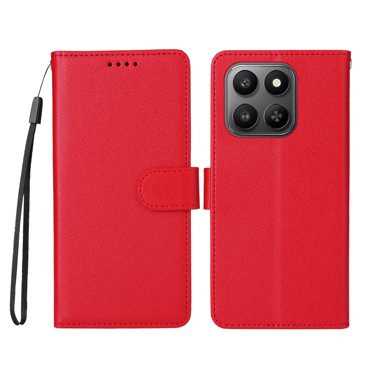 For Honor 400 Smart 5G / 4G / X7d 4G Case RFID Blocking 3 Card Slots PU Leather Phone Cover with Wrist Strap
