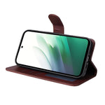 ENKAY HAT PRINCE För Xiaomi Redmi 15 4G (EU) (171 mm) PU-läder plånboksfodral med stativ och härdat glas