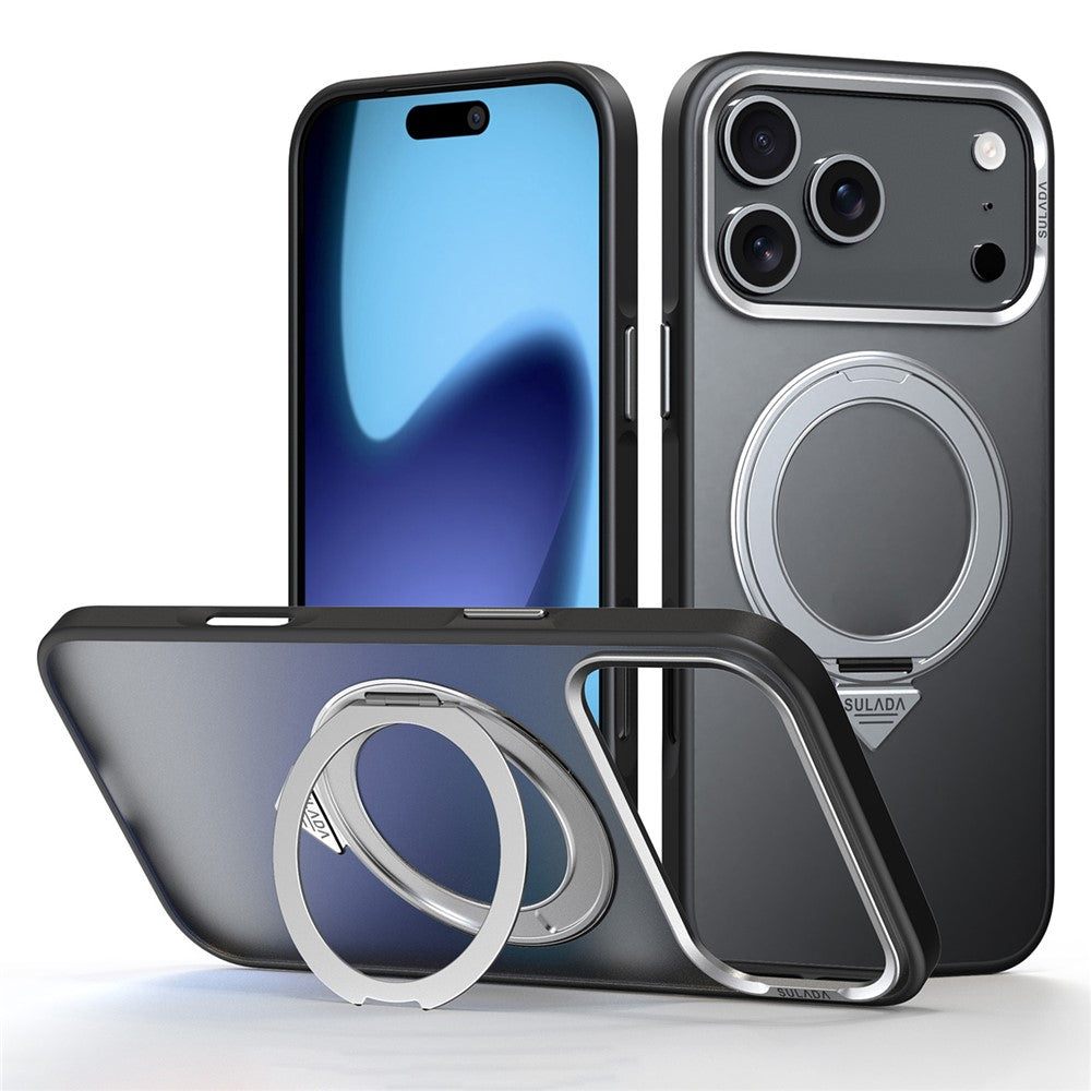 SULADA For iPhone 18 Pro Max / 17 Pro Max Case Magnetic Case Anti-Fingerprints Matte TPU + PC Phone Cover with Kickstand