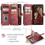CASEME For Samsung Galaxy S25 FE Phone Cases with Strap  C30 Zipper Multiple Card Holder PU Leather Cover