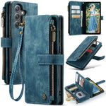 CASEME For Samsung Galaxy S25 FE Phone Cases with Strap  C30 Zipper Multiple Card Holder PU Leather Cover