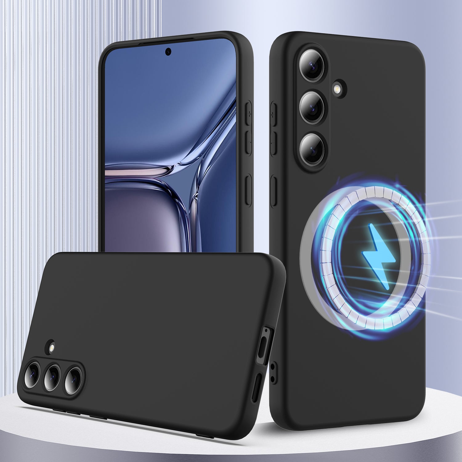 For Samsung Galaxy S25 FE Magnetic Case Anti-Drop Liquid Silicone Phone Cover