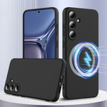 Magnetiskt skal för Samsung Galaxy S25 FE, fallskyddande flytande silikonfodral