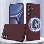 Magnetiskt skal för Samsung Galaxy S25 FE, fallskyddande flytande silikonfodral