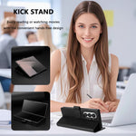 For Samsung Galaxy Z Fold7 5G Wallet Case RFID Blocking Calf Texture Leather Stand Phone Cover with Strap
