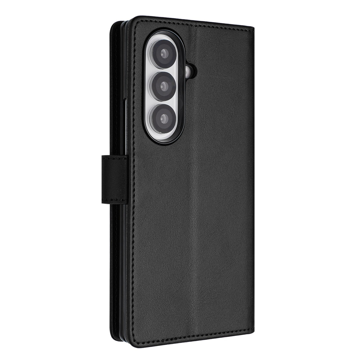 For Samsung Galaxy Z Fold7 5G Wallet Case RFID Blocking Calf Texture Leather Stand Phone Cover with Strap