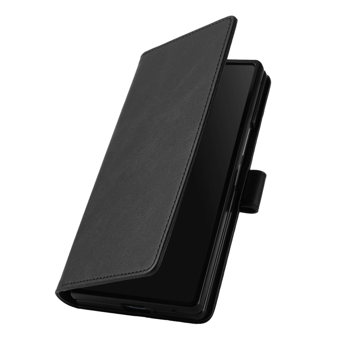 For Samsung Galaxy Z Fold7 5G Wallet Case RFID Blocking Calf Texture Leather Stand Phone Cover with Strap