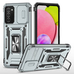 For Samsung Galaxy A03s (164.2mm) Hybrid Hard PC Soft TPU Case Kickstand Back Shell with Camera Cover